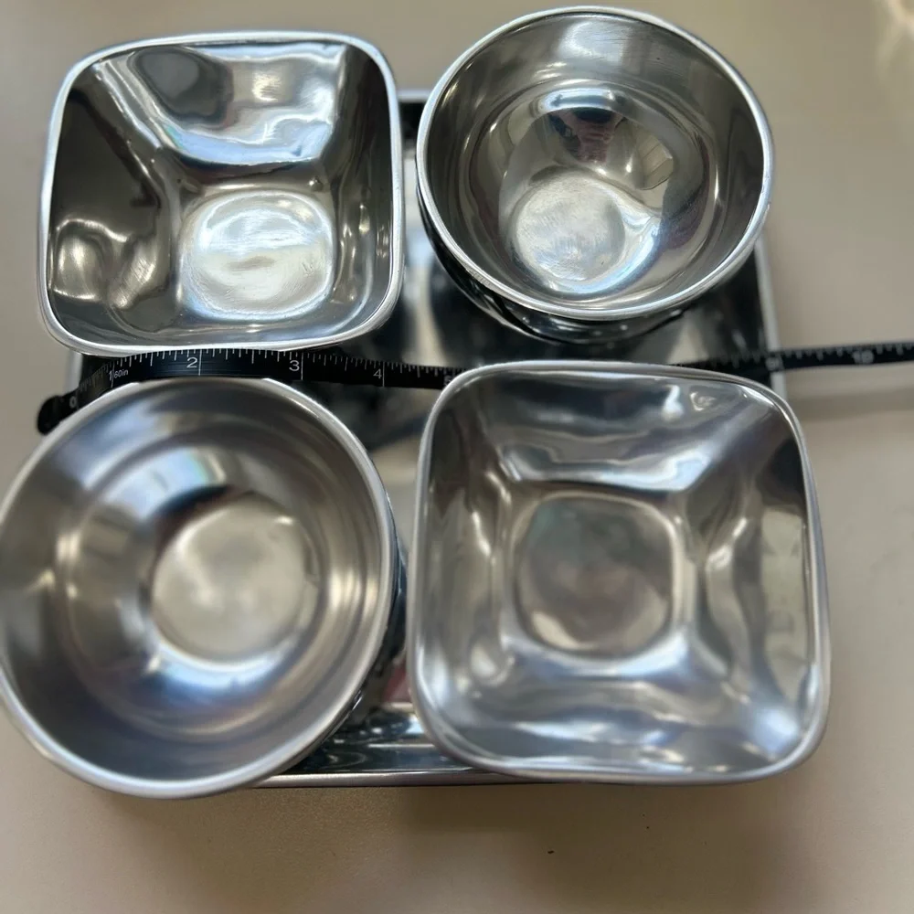 Pottery Barn 4 Piece Condiment Bowl Set w/ tray